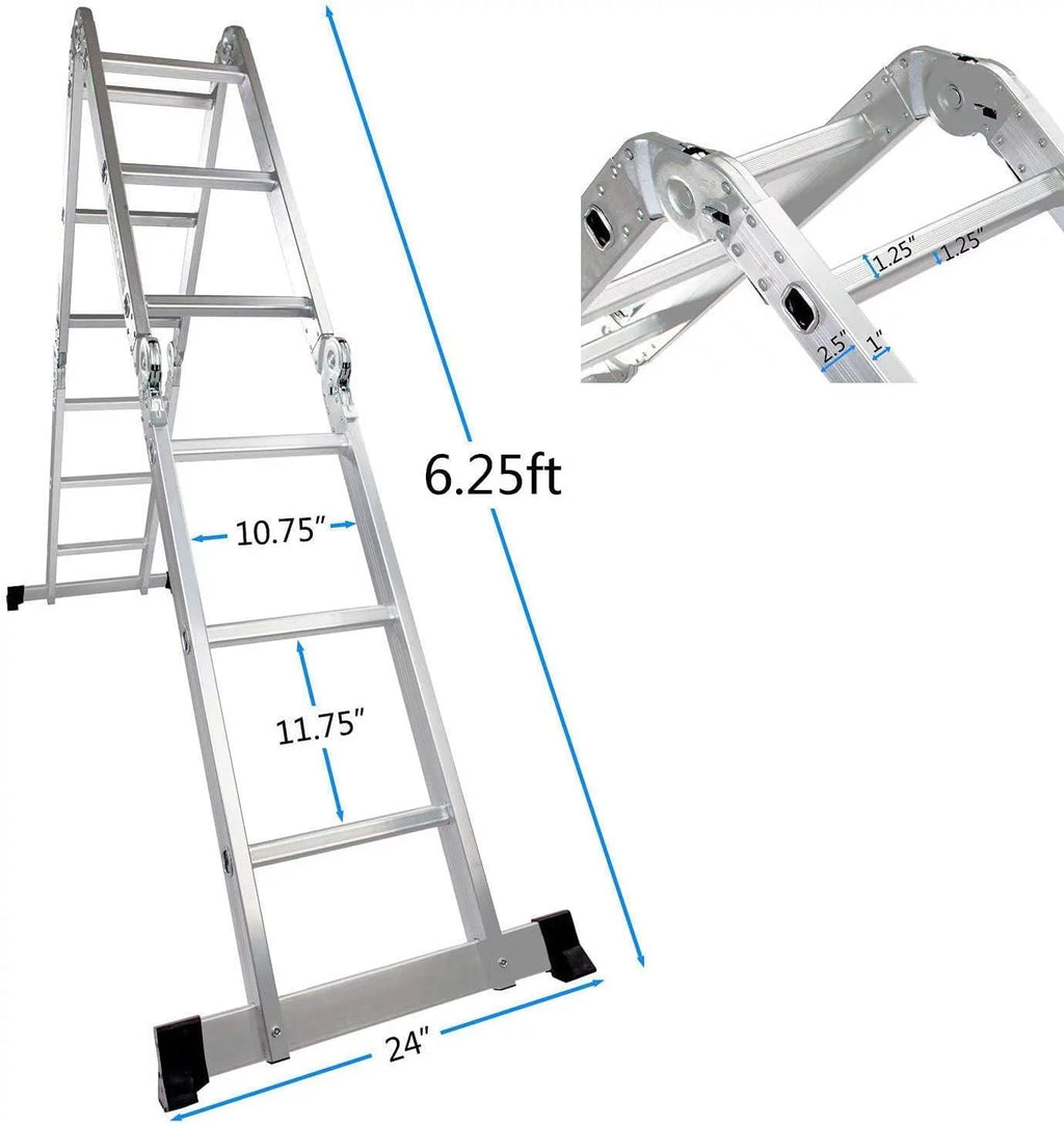 12.5ft 7 in 1 Folding Aluminium Scaffold Ladder A695