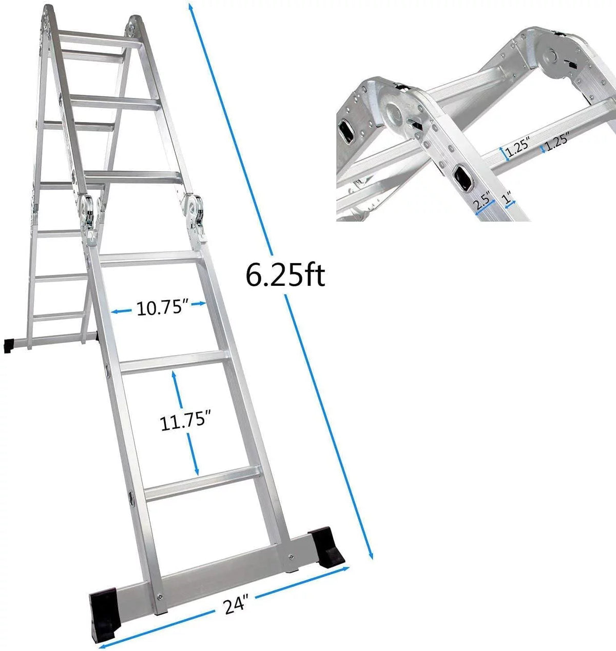 12.5ft 7 in 1 Folding Aluminium Scaffold Ladder A695