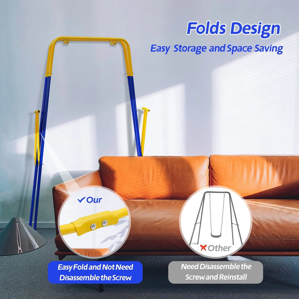2-in-1 Toddler Swing Set and Baby Jumper V13578