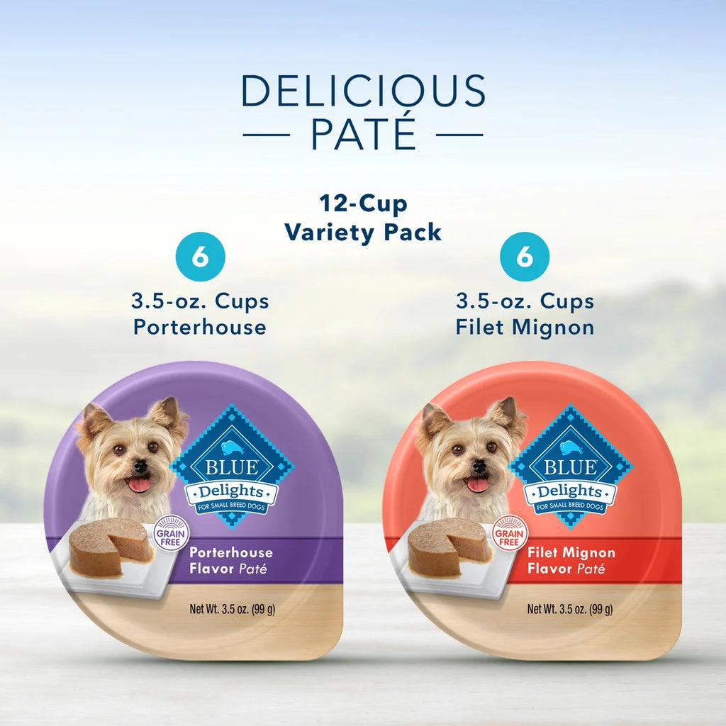 Grain-Free Pate Wet Dog Food Variety Pack, 3.5 oz. Cups (12 Pack) P11340