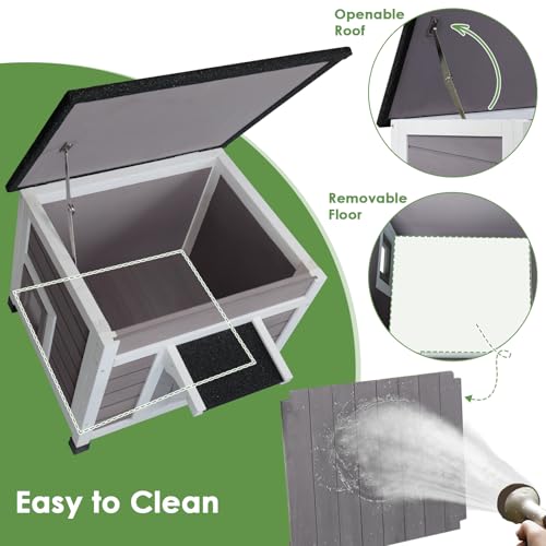 Insulated Weatherproof Cat House with Asphalt Roof S544350