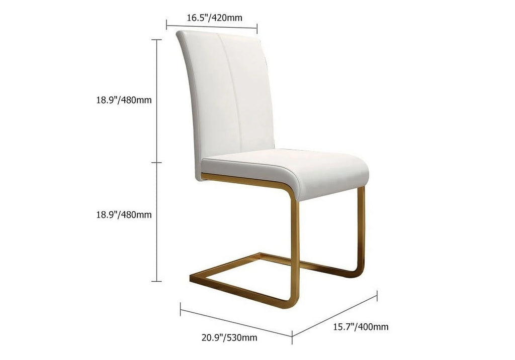 White PU Leather Dining Chairs Set of 2 S551202
