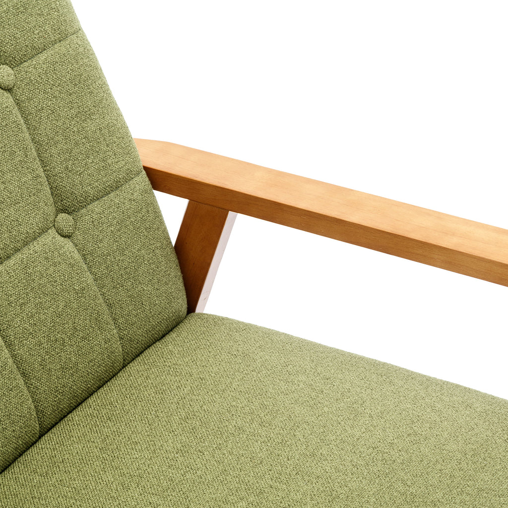 Set of 2 Wood and Fabric Armchair with Side Table P85210