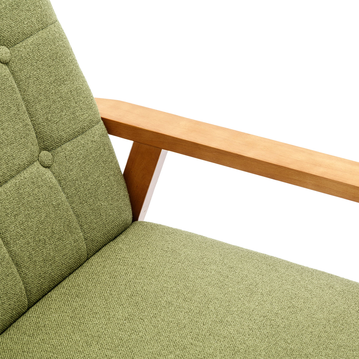 Set of 2 Wood and Fabric Armchair with Side Table P85210
