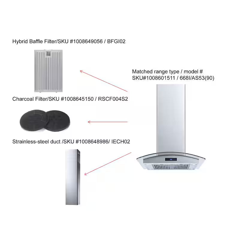 36 in. 500CFM Convertible Stainless Steel Range Hood with LED Lights T750