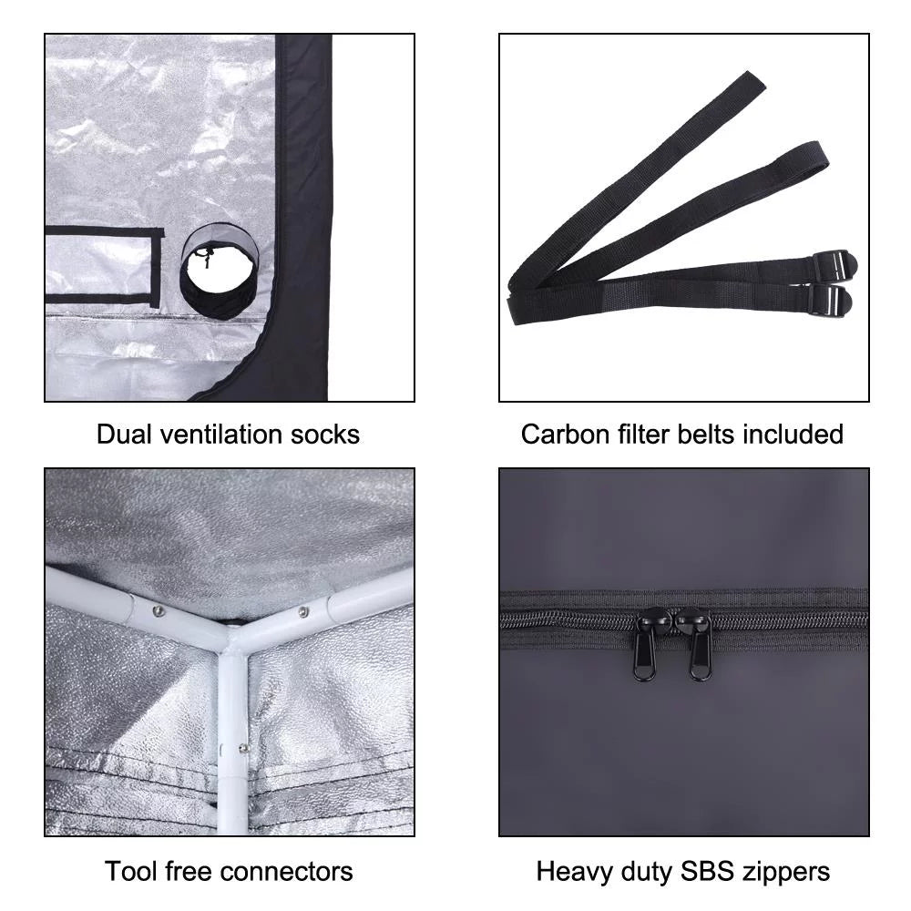 32"x32"x64" Hydroponic Grow Tent with Floor Tray Y43169