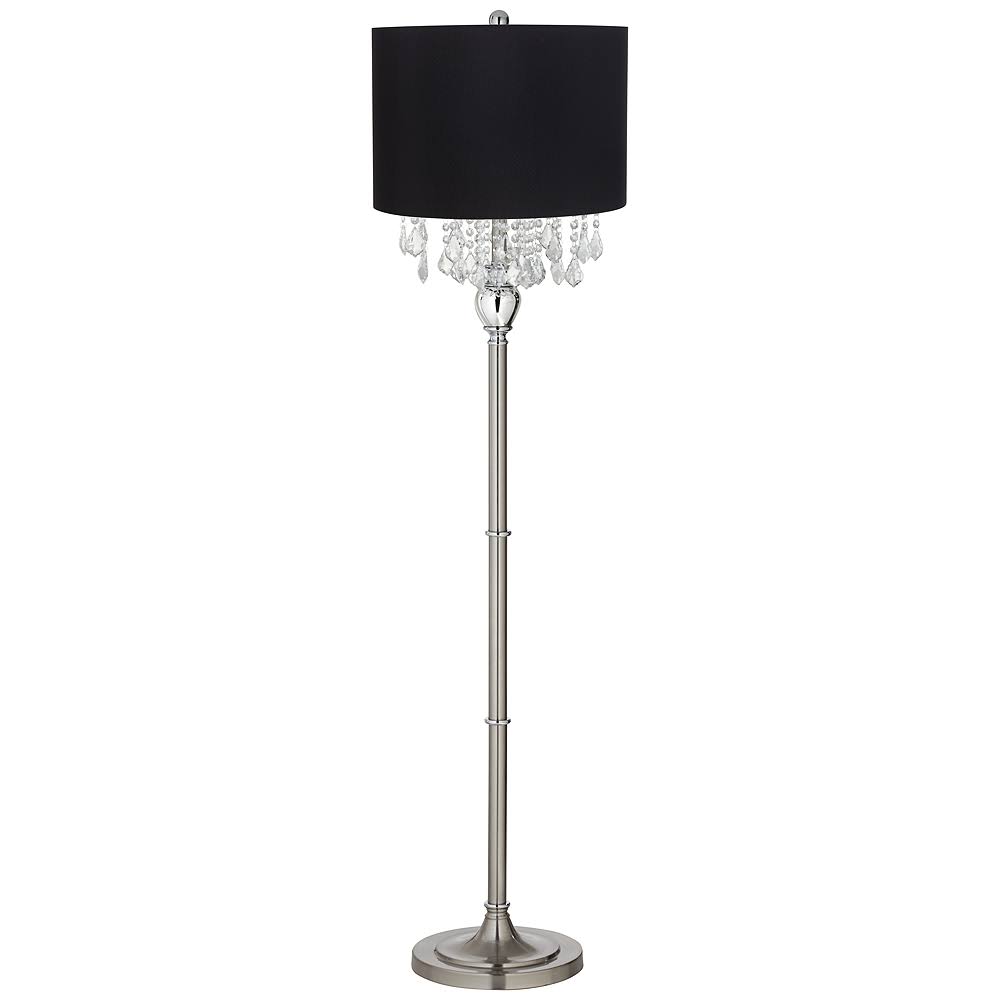 Black Shade Satin Steel Floor Lamp P101960