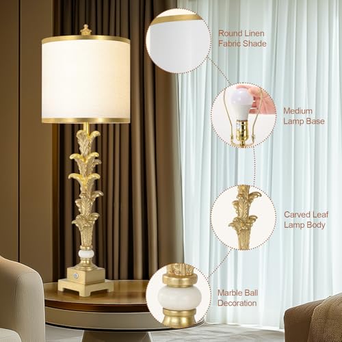 Touch Control Table Lamp Set of 2 with USB Ports and White Shade L622