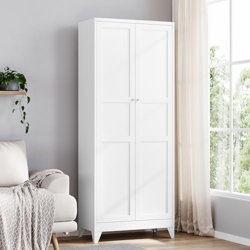 Black 5 Tier Metal Storage Cabinet with 2 Doors and 5 Adjustable Shelves P6880