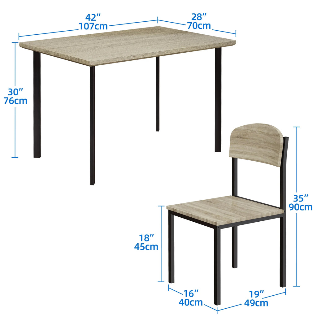 5-Piece Light Brown Dining Table Set U809951