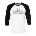 White/Black Raglan Sleeve Baseball Shirt N100166