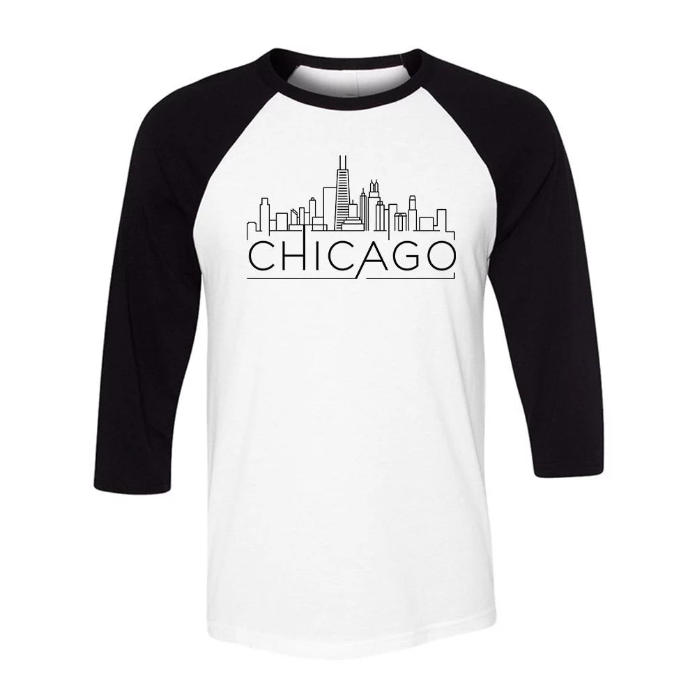 White/Black Raglan Sleeve Baseball Shirt N100166