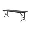 72" x 24" Black Adjustable Melamine Folding Table N3606