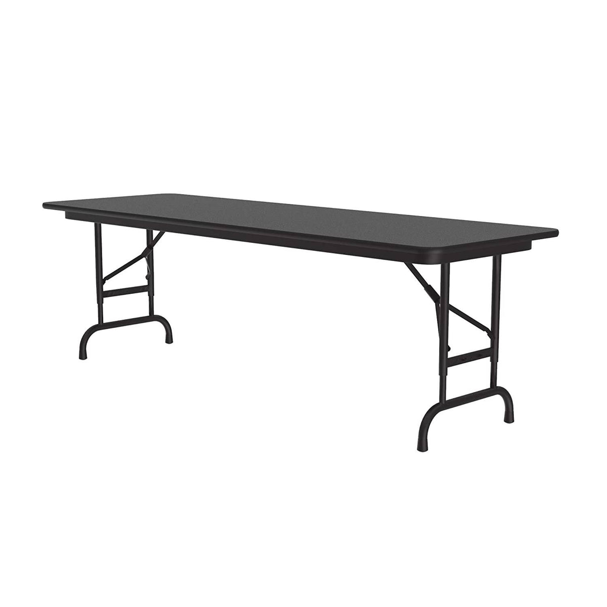 72" x 24" Black Adjustable Melamine Folding Table N3606